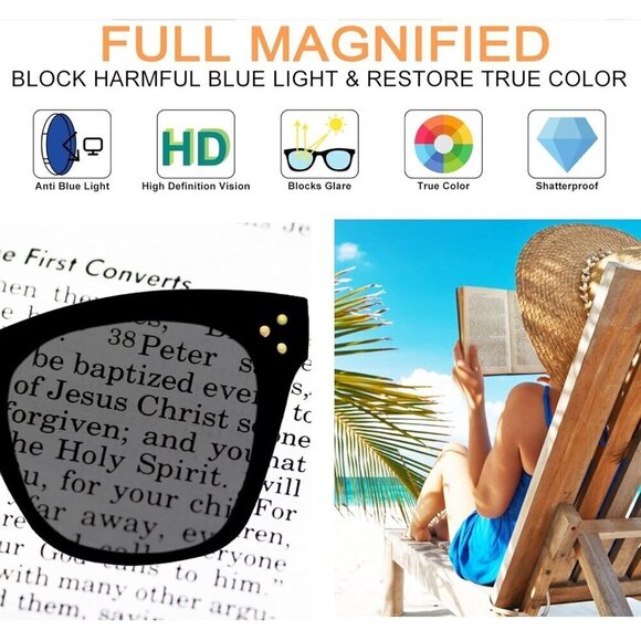 Women 1.5 Cat Eye Reading Glasses UV Filter Durable 2.25 2.5 2.75 3.0 150 - Picture 4 of 6